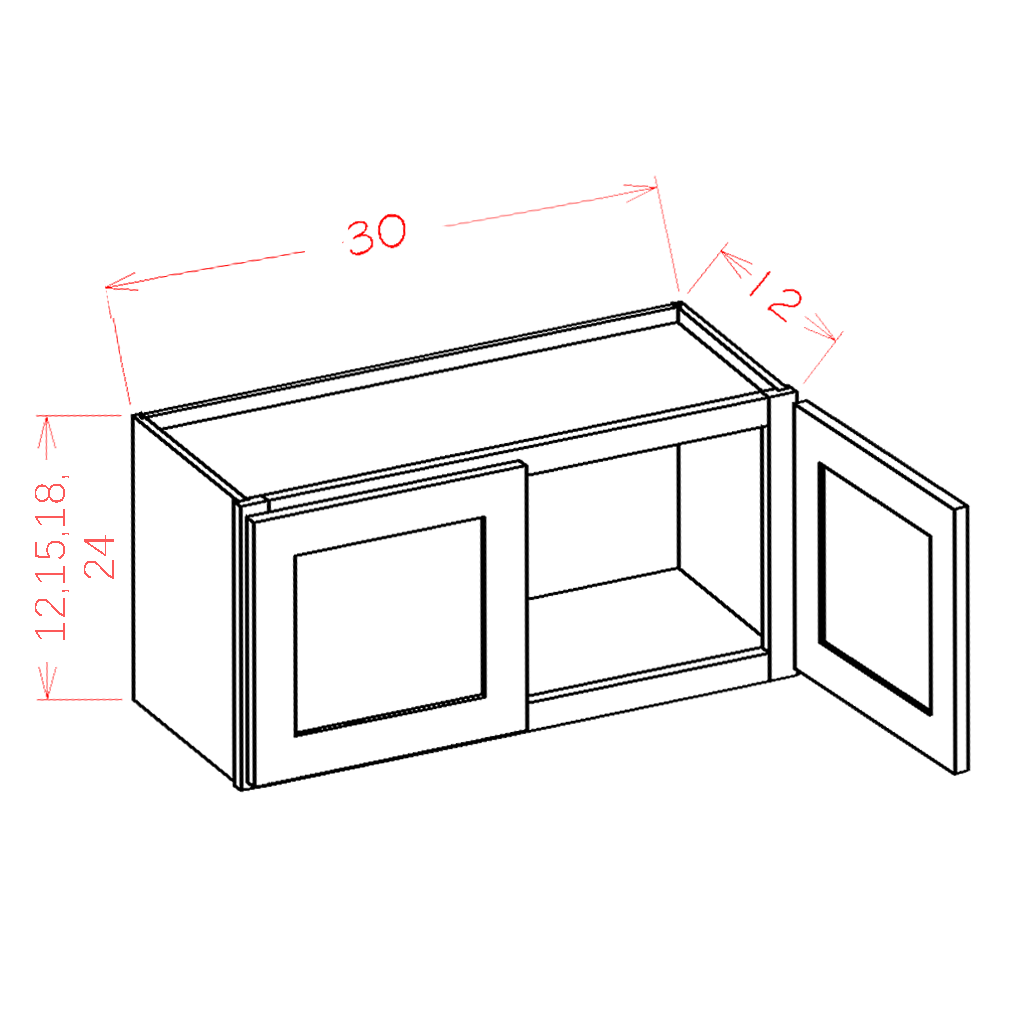 W3015 – 30" Bridge Wall Cabinet | Shaker Style