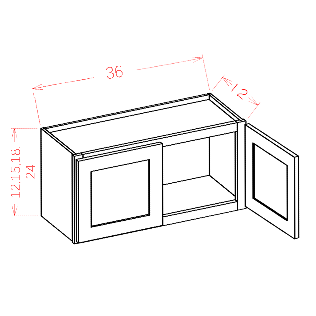 W3612 – 36" Bridge Wall Cabinet | Shaker Style