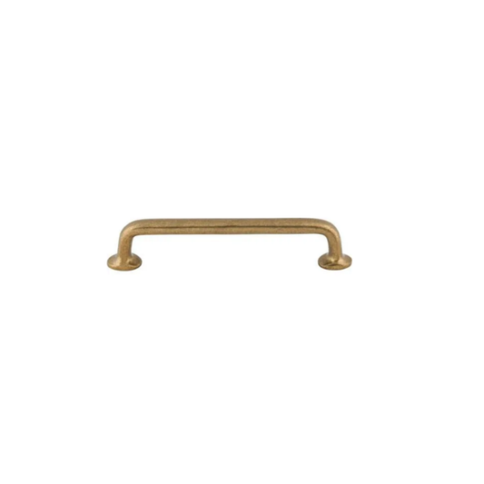 Light bronze 6-inch rounded cabinet pull with sculpted posts on a white background