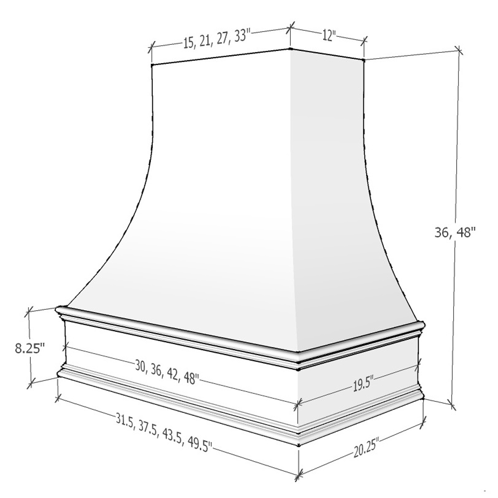 Asheville Curved - Classic Moulding Smooth - Unfinished
