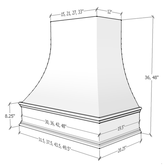 Asheville Curved - Classic Moulding Smooth - Unfinished