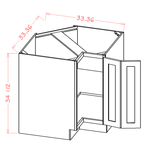 BER36 – 36″ Base Easy Reach Cabinet | Shaker Style