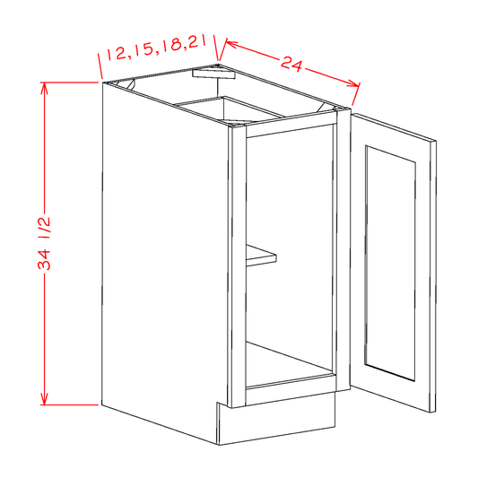 B12FH – 12" Base Cabinet | Shaker Style