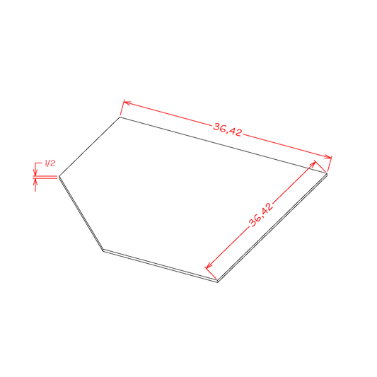 SBF4242 – 42" Diagonal Corner Sink Base Floor