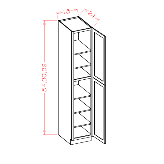 U188424 – 18" Utility Cabinet, 84" High | Shaker Style