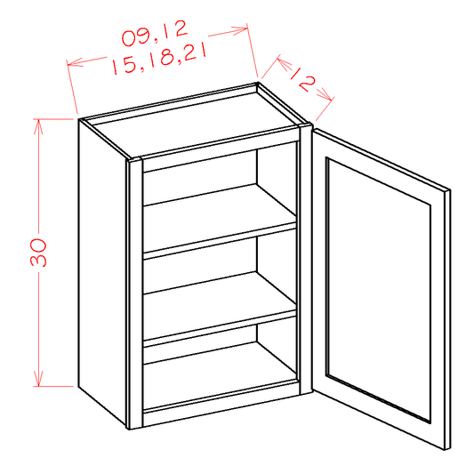 W1230 – 12" Wall Cabinet | Shaker Style
