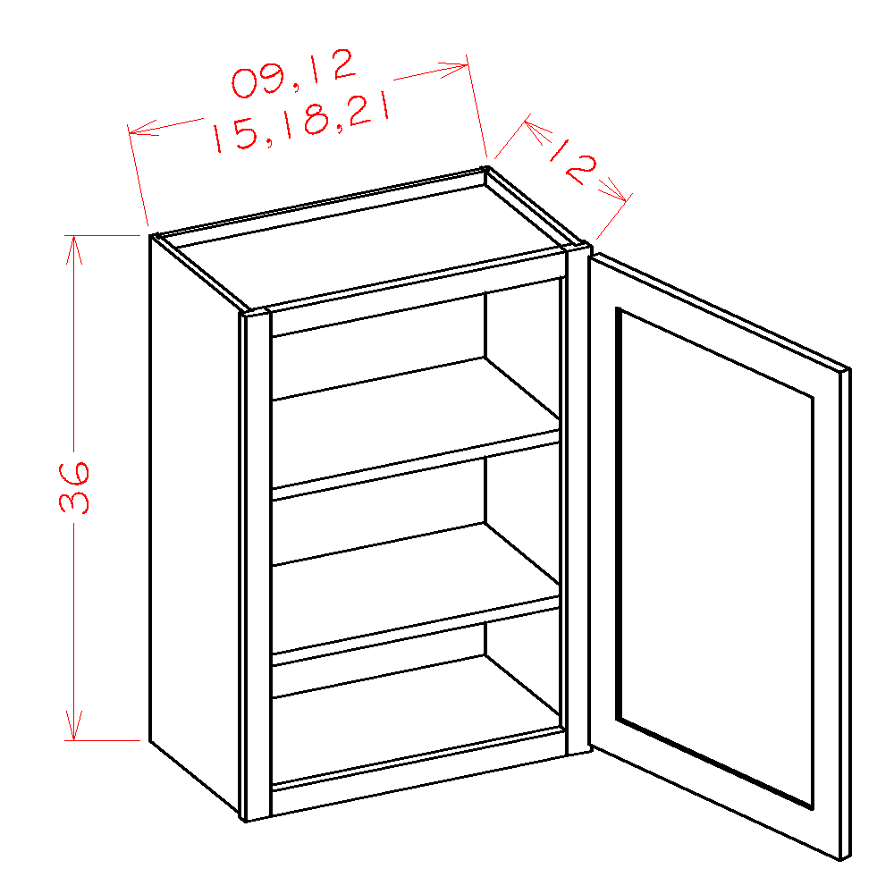 W1536 – 15" Wall Cabinet | Shaker Style