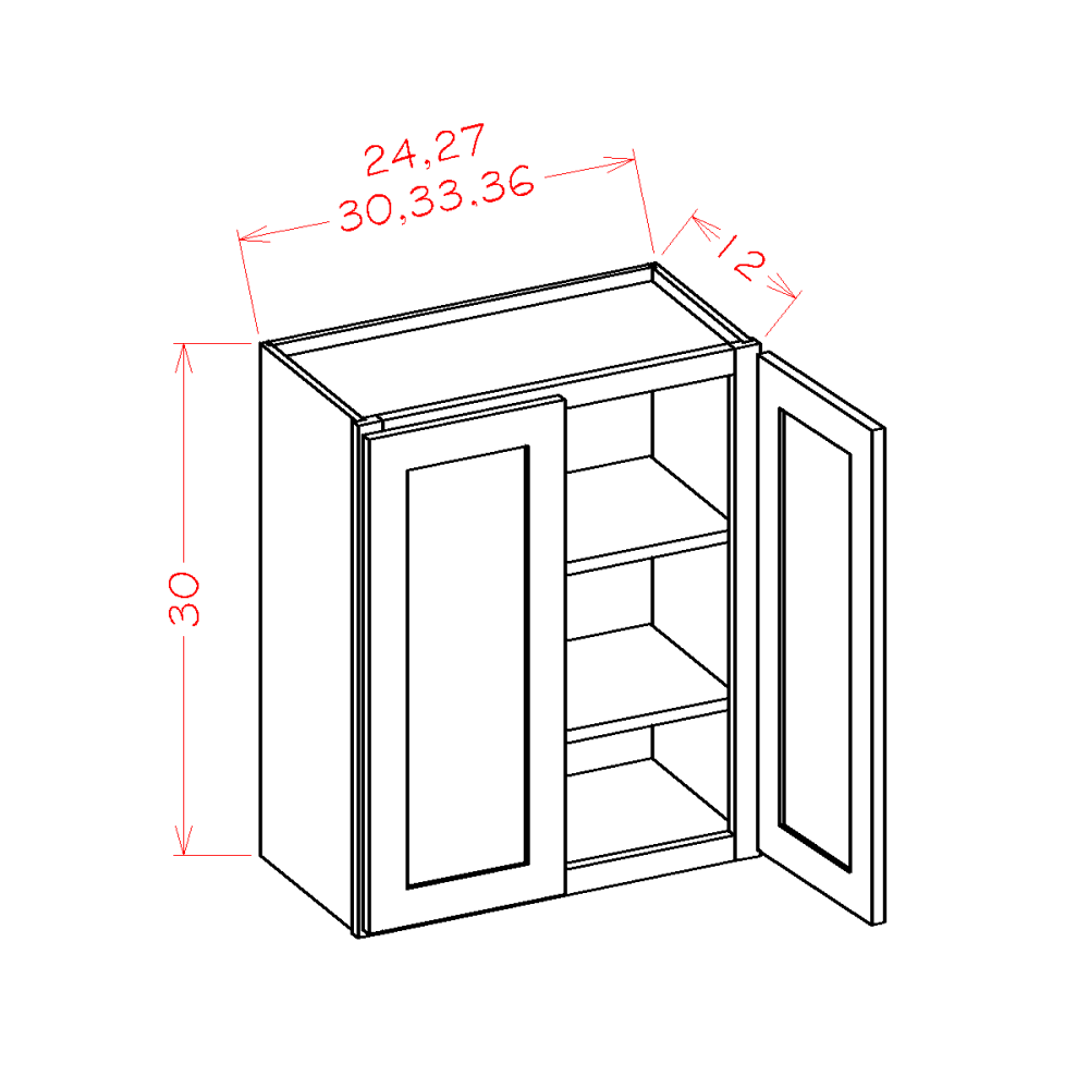 W3630 – 36" Wall Cabinet | Shaker Style